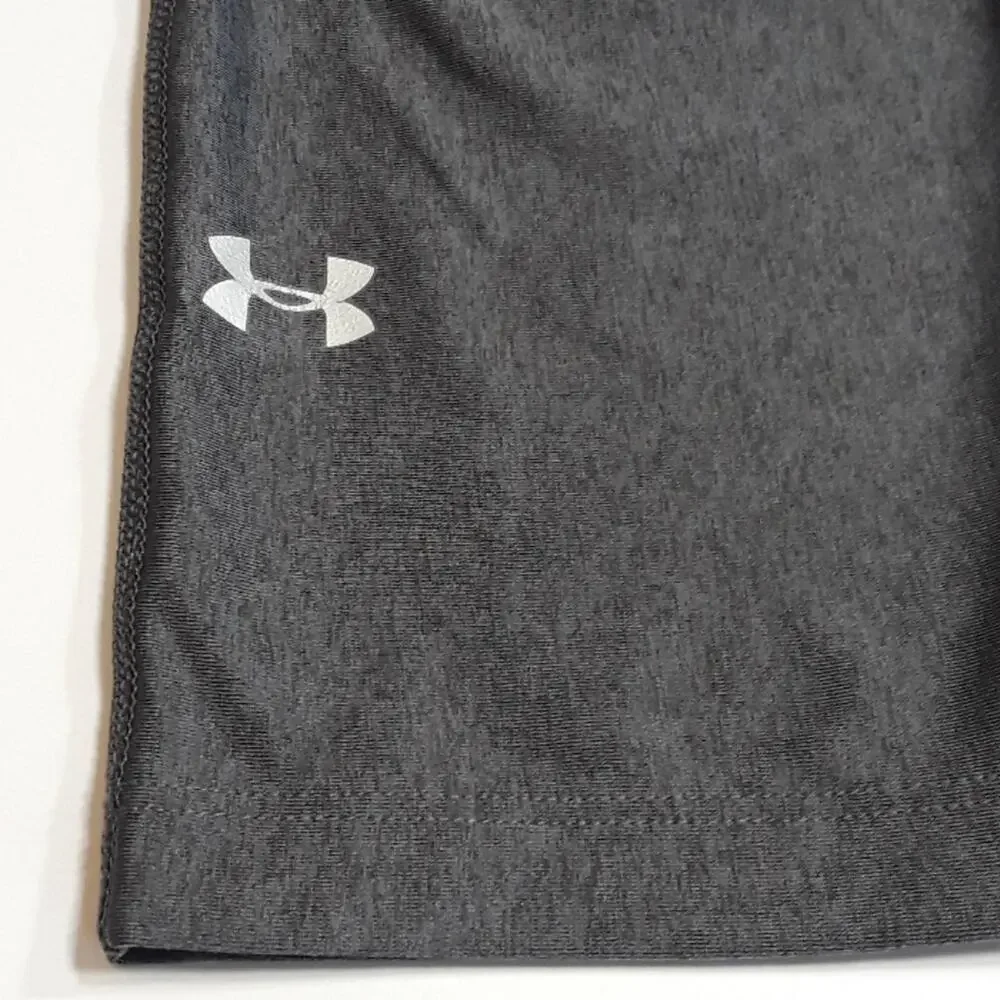 Womens Sz M Compression Heat Gear Gray Cropped Workout Leggings Under Armour